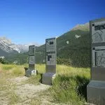 Explanatory panel of the lozes d'Aussois archaeological park - MO. JL Rigaux - OT AUSSOIS