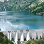 © Plan d'Amont et Plan d'Aval, vue aérienne des barrages à Aussois - Fabien Noguera