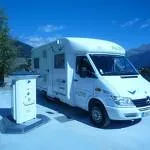 Eurorelais bollard for motor homes at Aussois - OT AUSSOIS